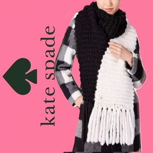 Kate Spade Black and White Knit Scarf